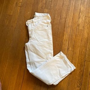 Jcrew - white cropped denim with frayed edge - 27